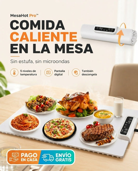 MesaHot Pro™ — Tapete Eléctrico Multifuncional para Calentar y Descongelar