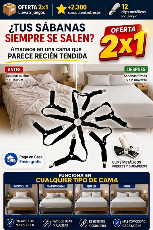 TensaFit Pro™ Tensores Elásticos con 12 Clips Metálicos