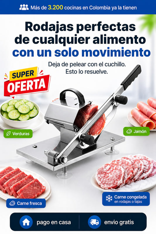 SlicePro™ — Cortadora Manual de Alimentos en Acero Inoxidable