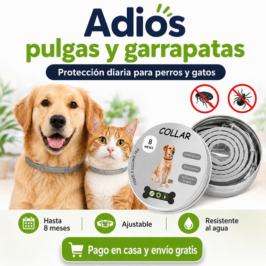 GuardaPet Pro™ Collar Antipulgas Natural — 8 Meses de Protección Continua