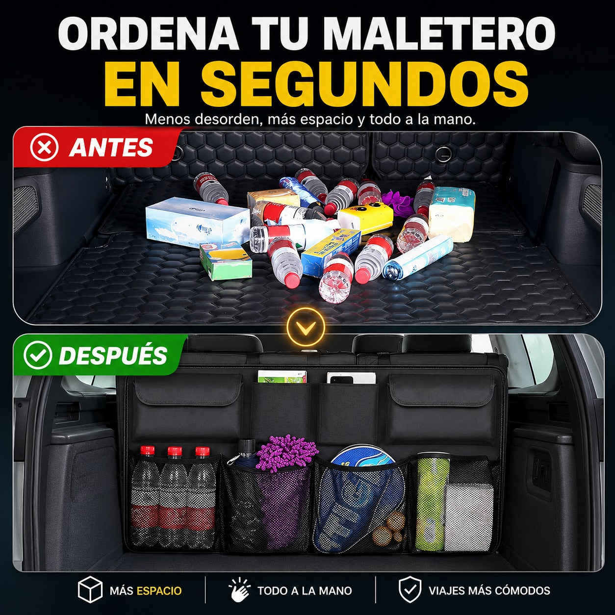 BaúlMax Pro™ — Organizador Colgante para Maletero