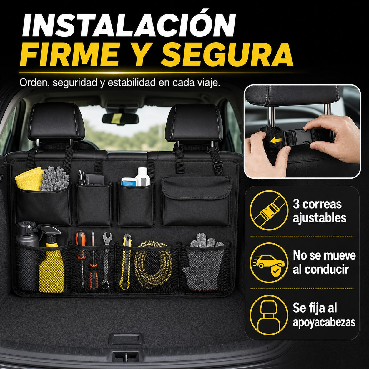 BaúlMax Pro™ — Organizador Colgante para Maletero
