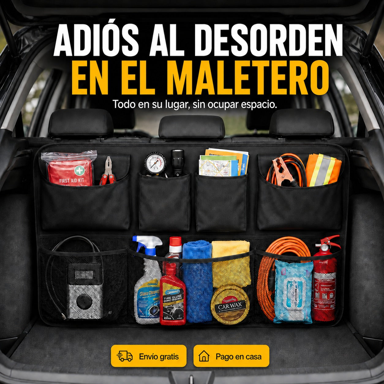 BaúlMax Pro™ — Organizador Colgante para Maletero
