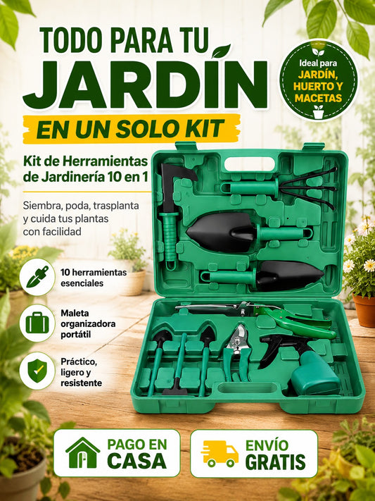 Herramienta de Mano de Jardin 10 piezas