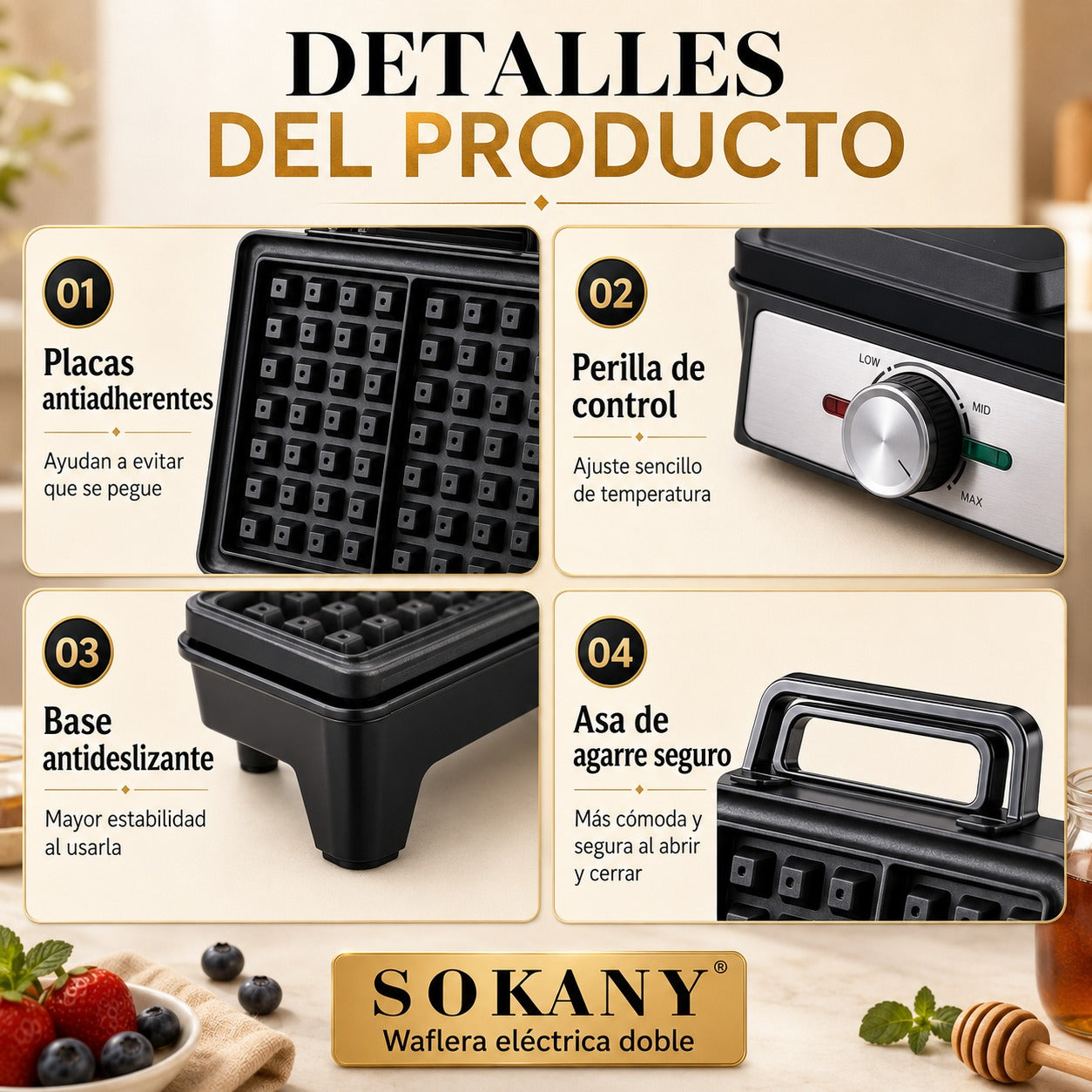 Waflera Eléctrica Sokany Sk-08025
