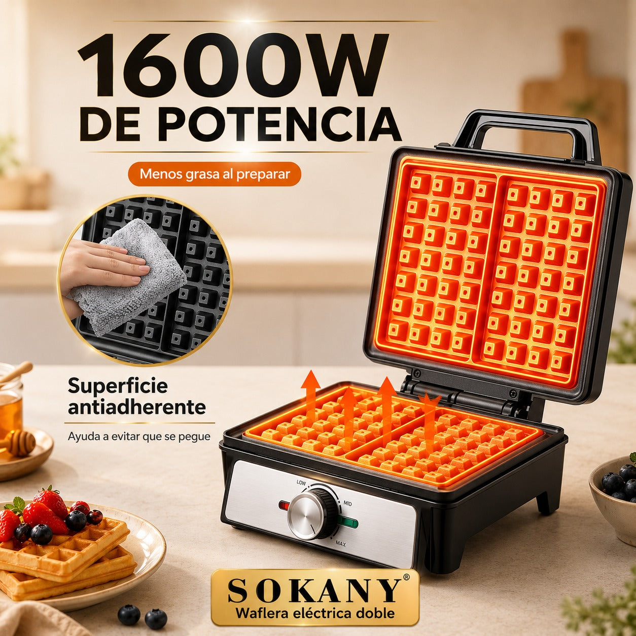 Waflera Eléctrica Sokany Sk-08025