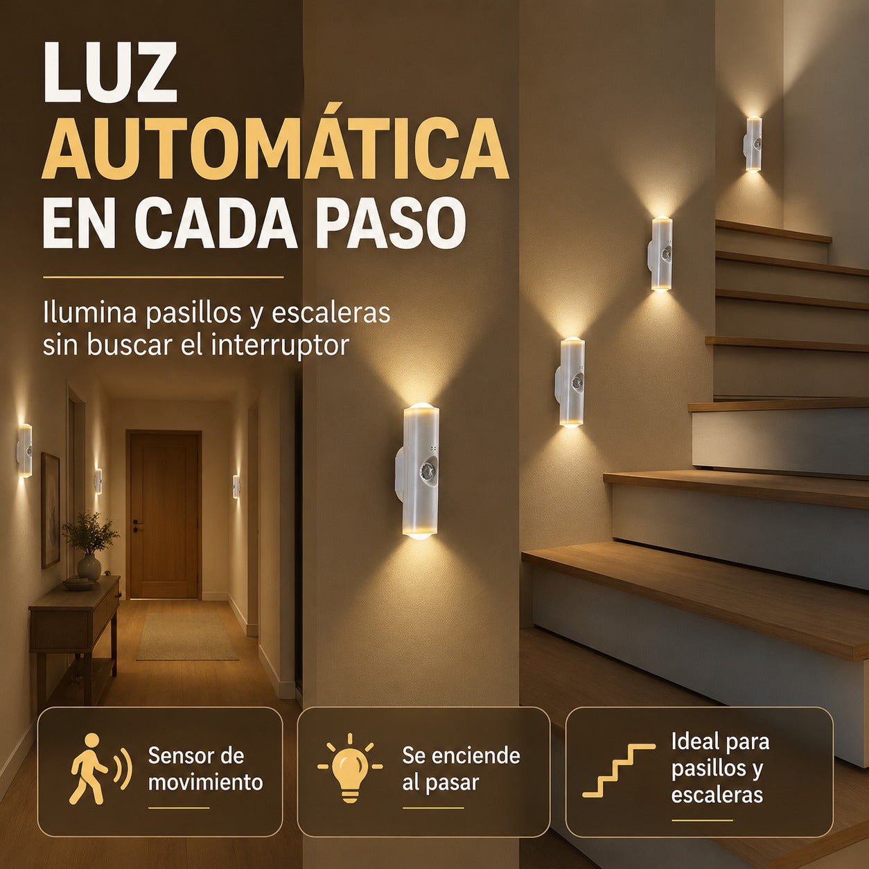 Luz Led RGB Recargable con sensor - LLEVA 2X1
