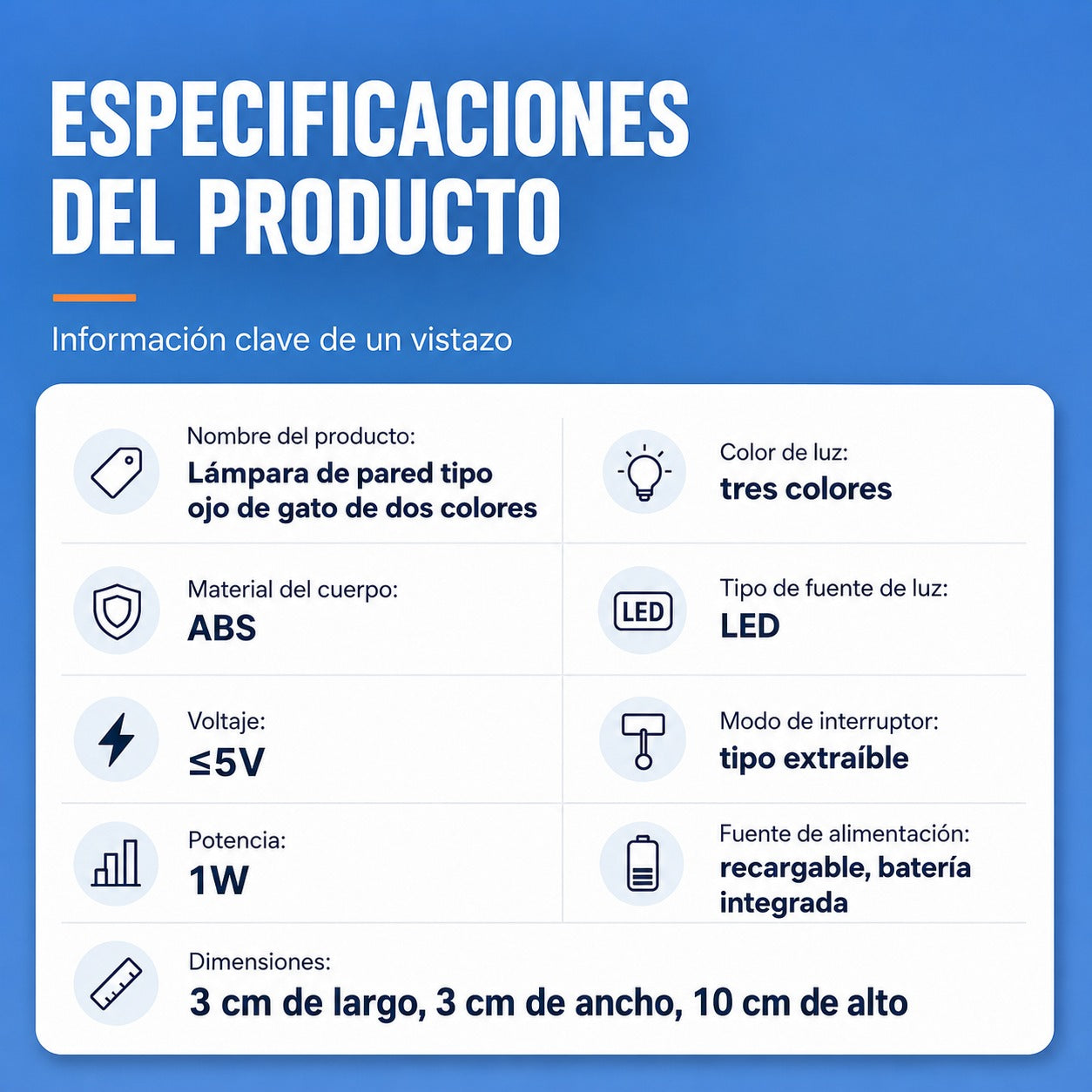 Luz Led RGB Recargable con sensor - LLEVA 2X1