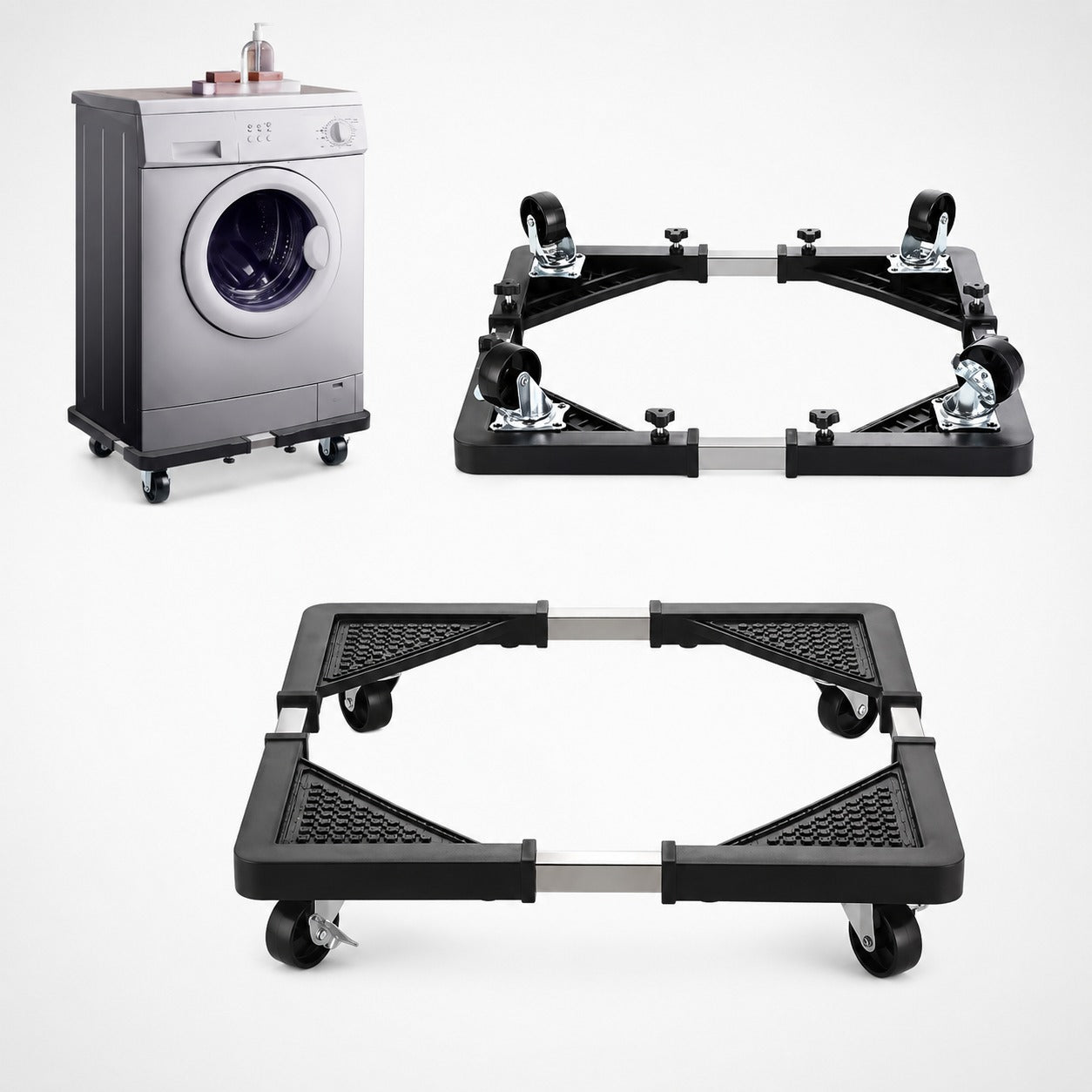 Base Ajustable con Ruedas para Neveras y Lavadoras | Soporta hasta 135 kg