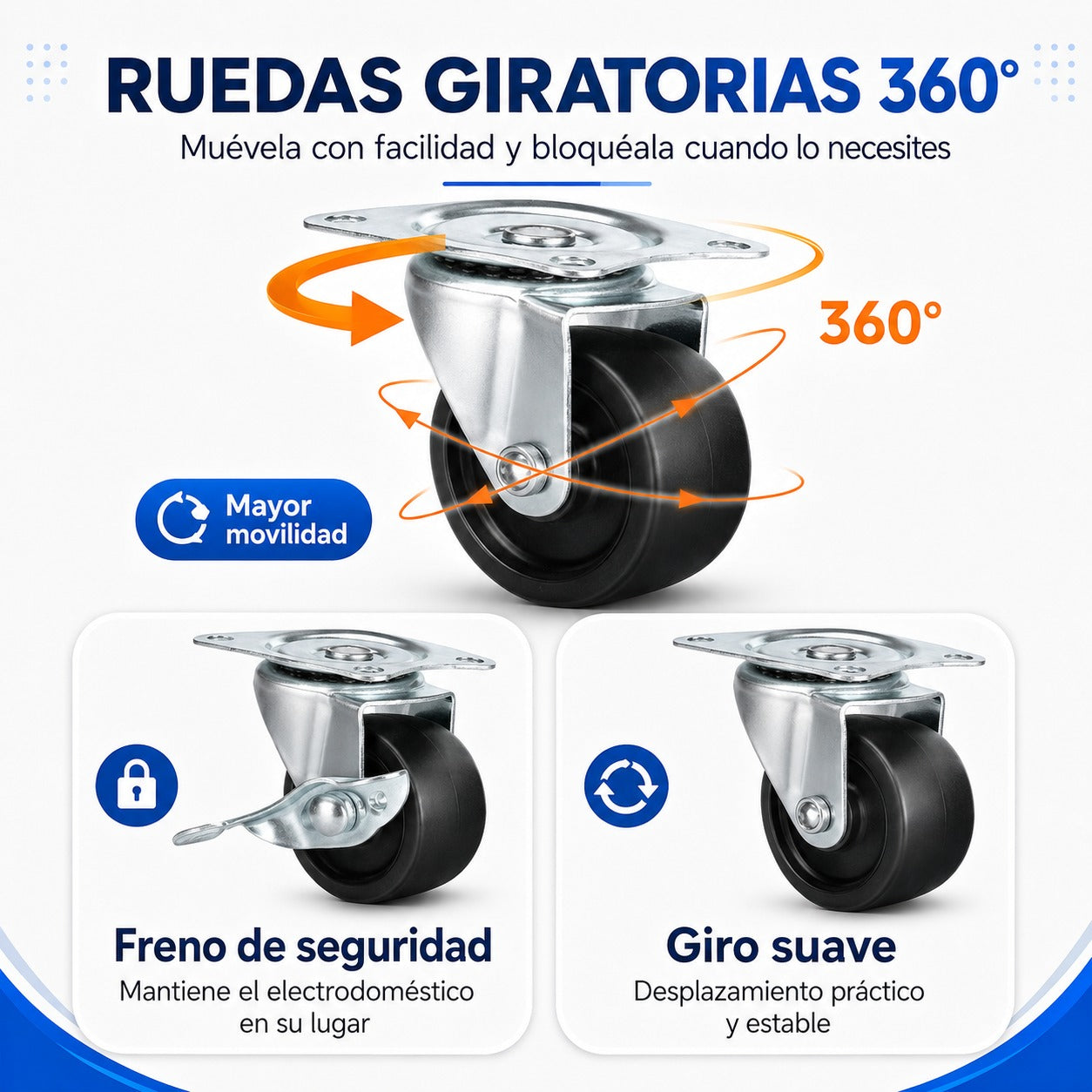 Base Ajustable con Ruedas para Neveras y Lavadoras | Soporta hasta 135 kg