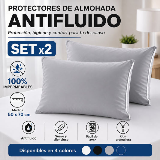 Protectores de Almohada Antifluido con Cremallera | Set x2