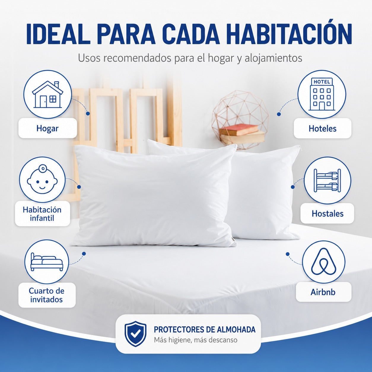 Protectores de Almohada Antifluido con Cremallera | Set x2