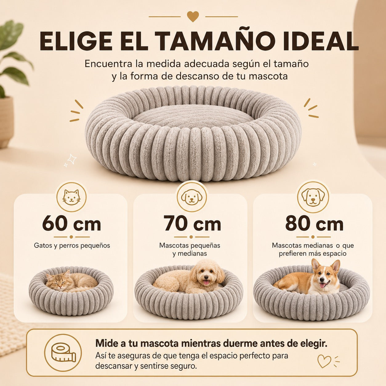 CAMA REDONDA  PARA PERROS Y GATOS