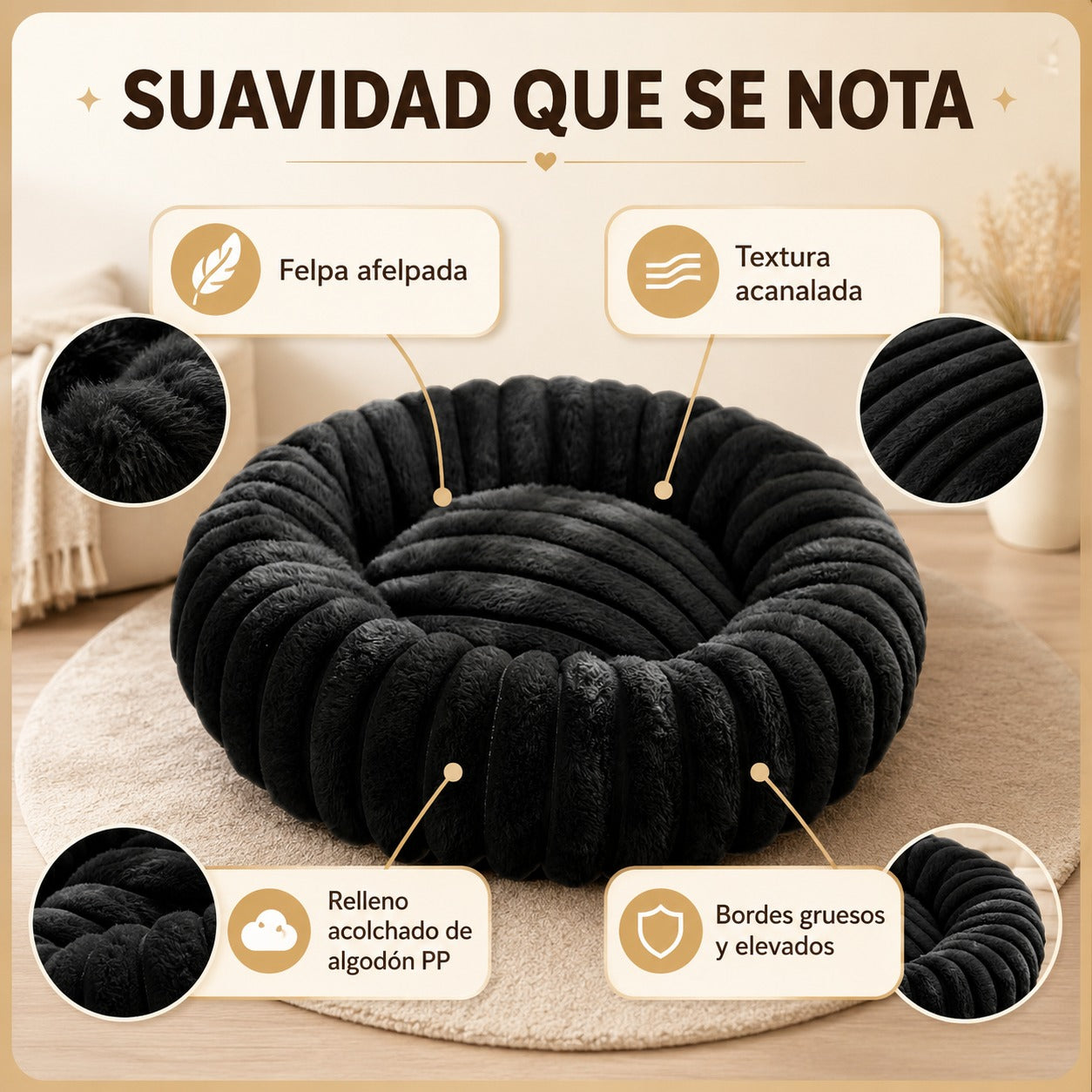 CAMA REDONDA  PARA PERROS Y GATOS