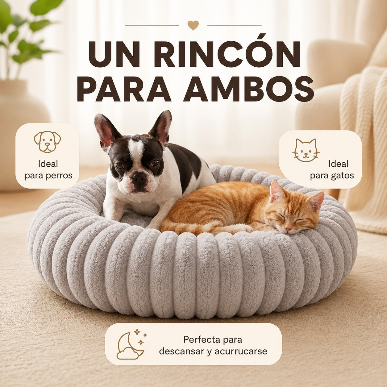CAMA REDONDA  PARA PERROS Y GATOS