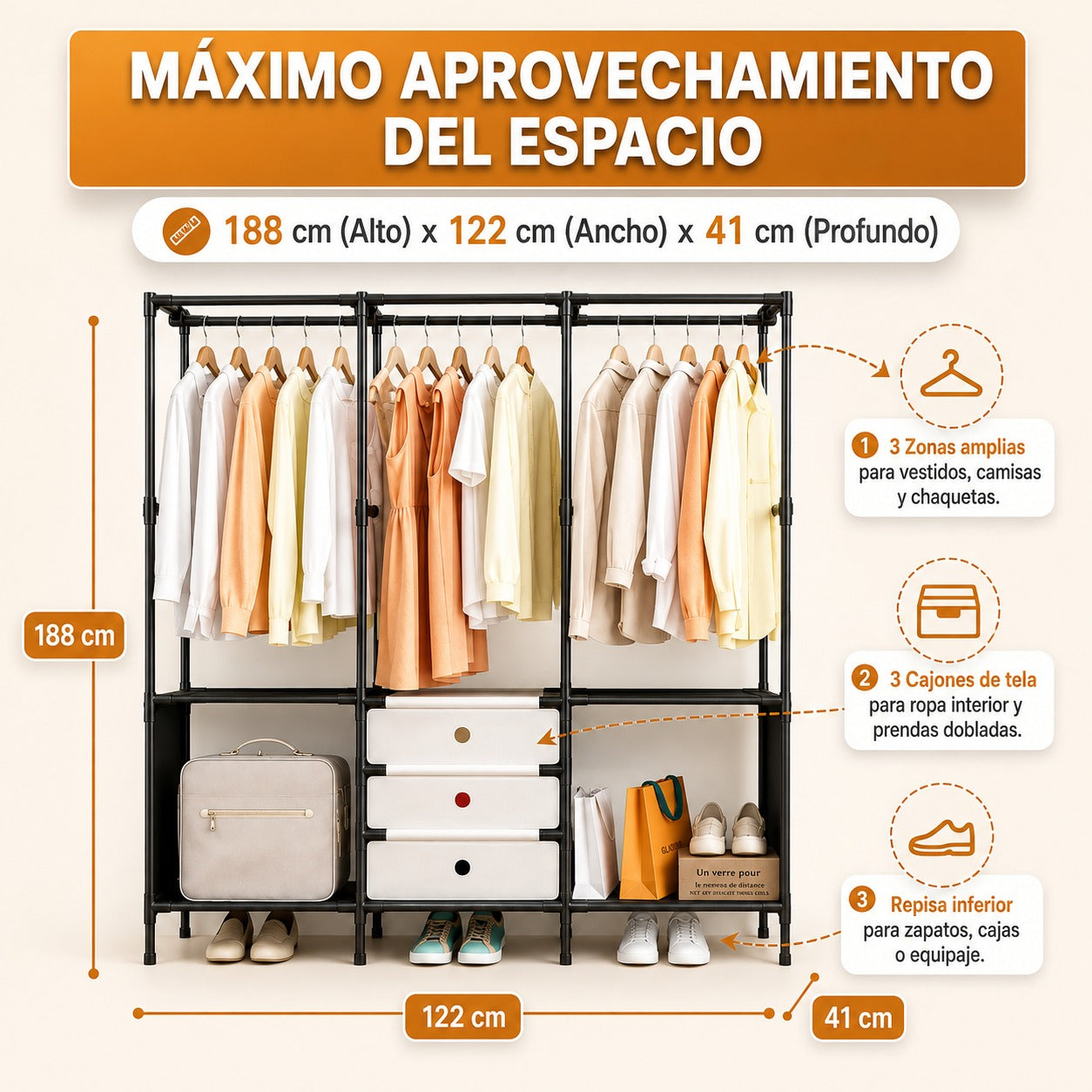 ORGANIZA TODA TU ROPA Y ZAPATOS EN UN SOLO LUGAR