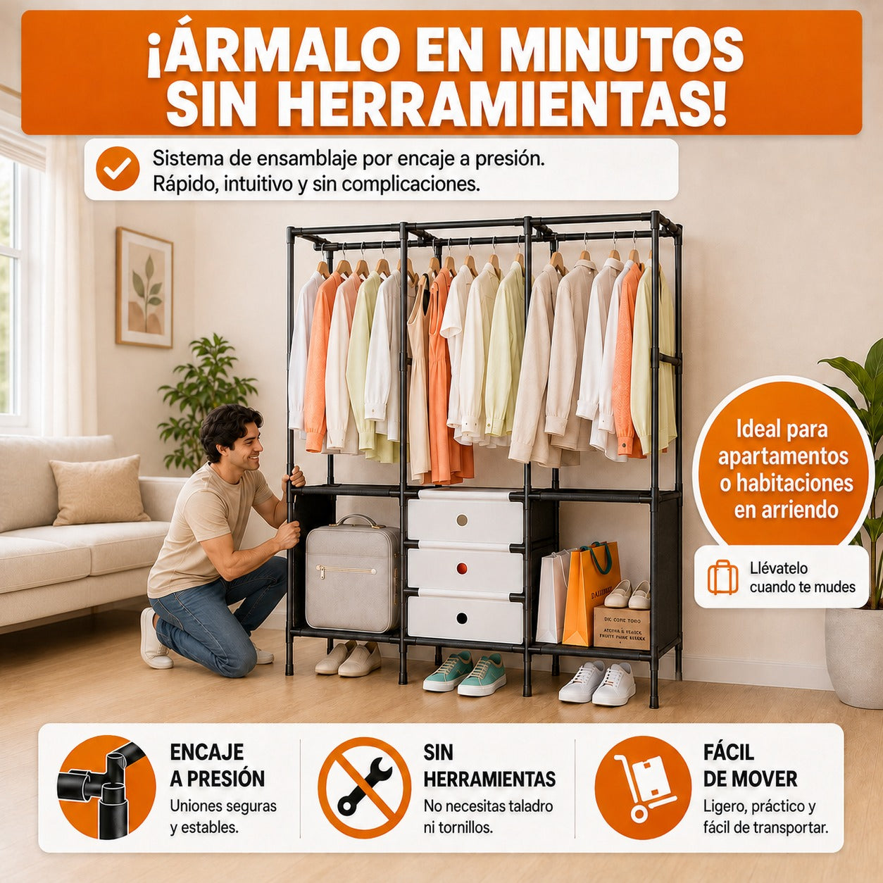 ORGANIZA TODA TU ROPA Y ZAPATOS EN UN SOLO LUGAR