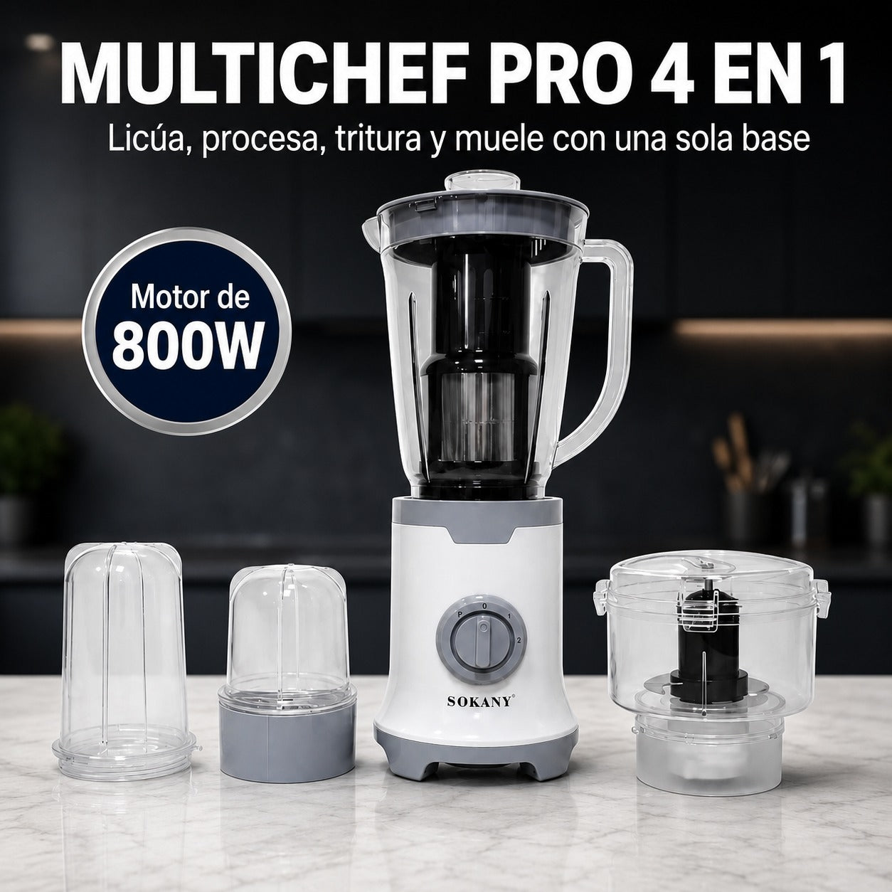 Licuadora Multifuncional SOKANY 4 en 1