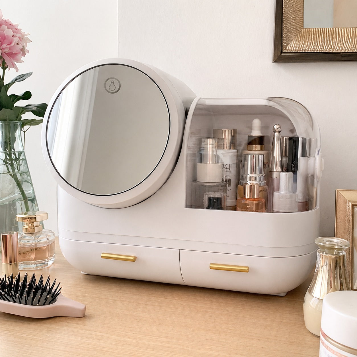 ORGANIZADOR MAQUILLA DELUXE ESPEJO LED