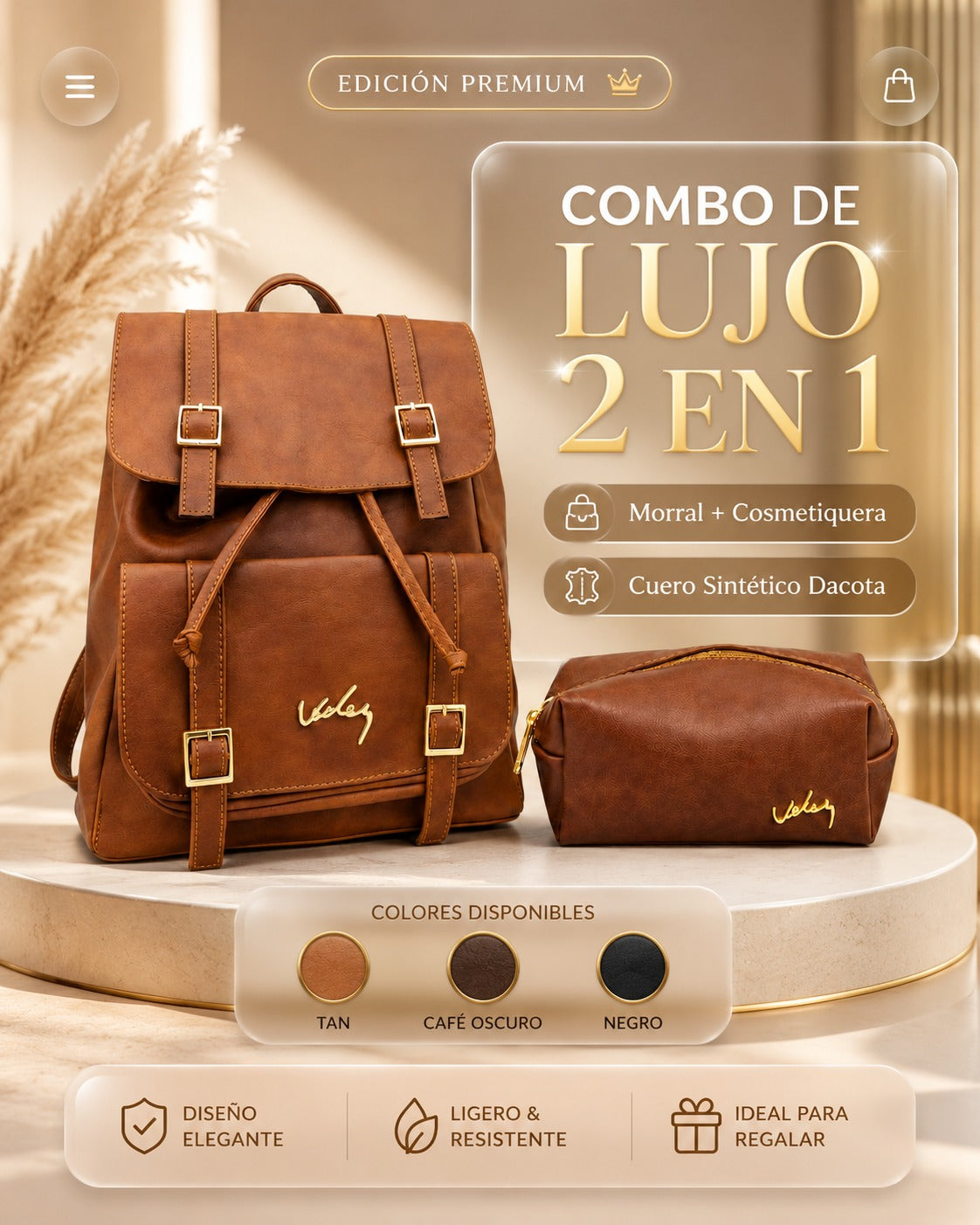 🎒MORRAL & COSMETIQUERA 🤎💛🖤