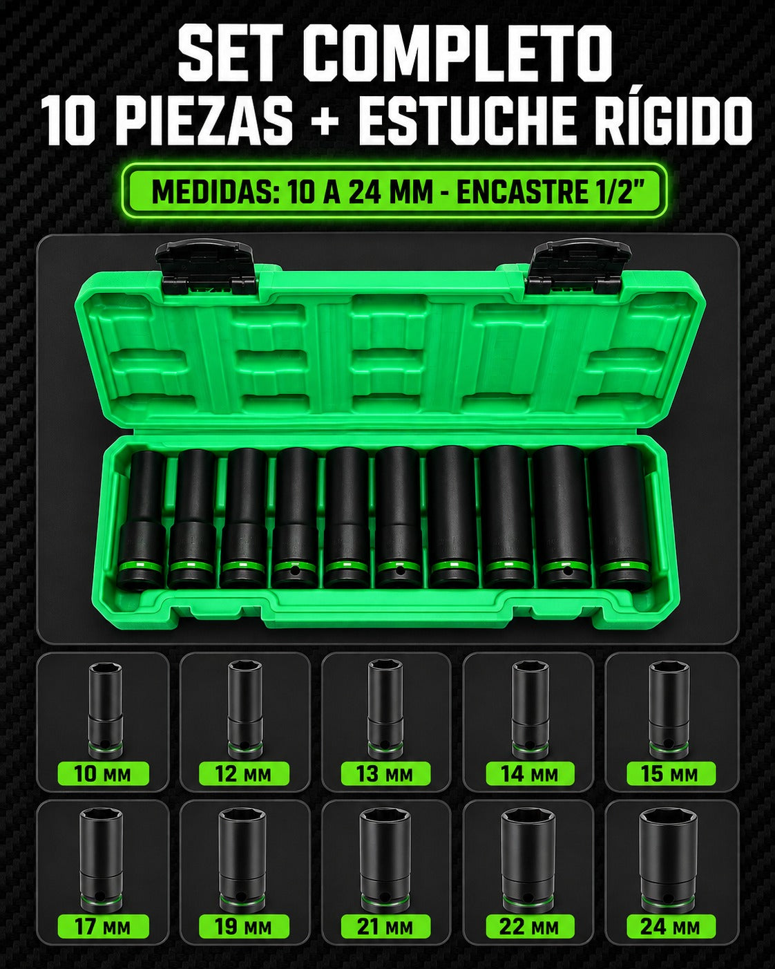 Set de Copas de Impacto Largas