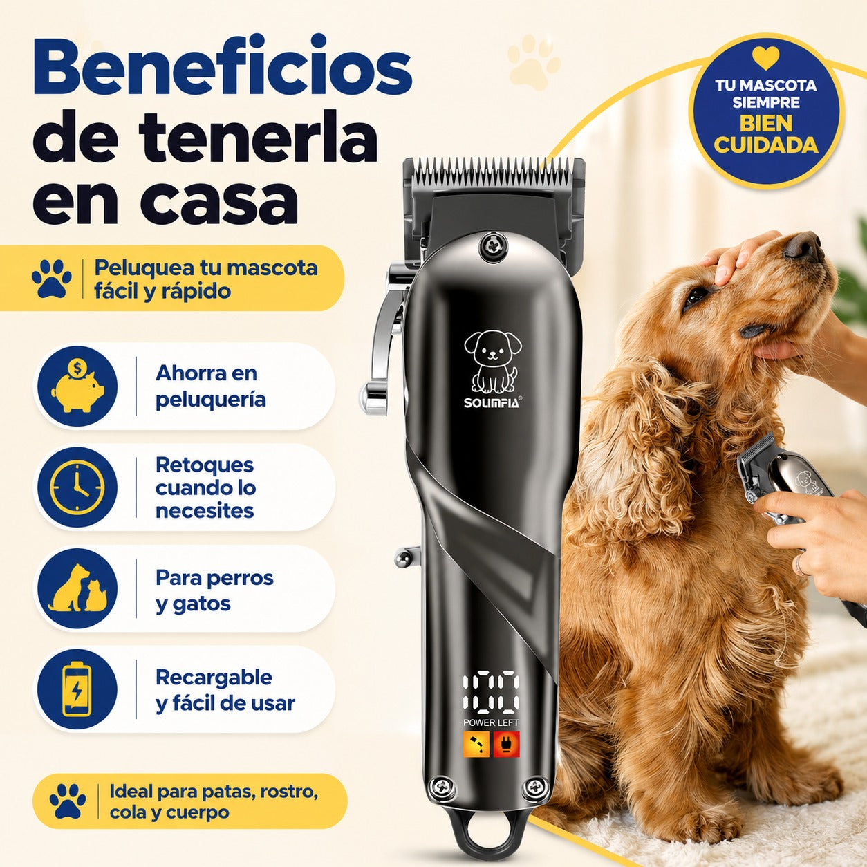 Kit de Peluquería para Perros y Gatos  Recargable