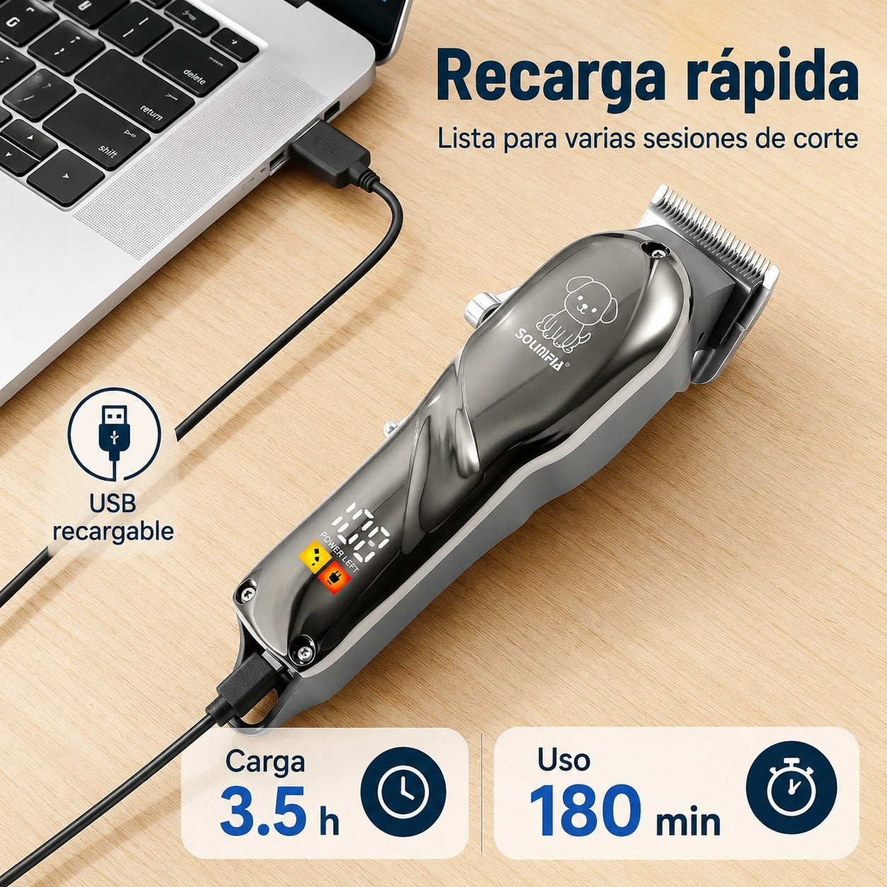 Kit de Peluquería para Perros y Gatos  Recargable