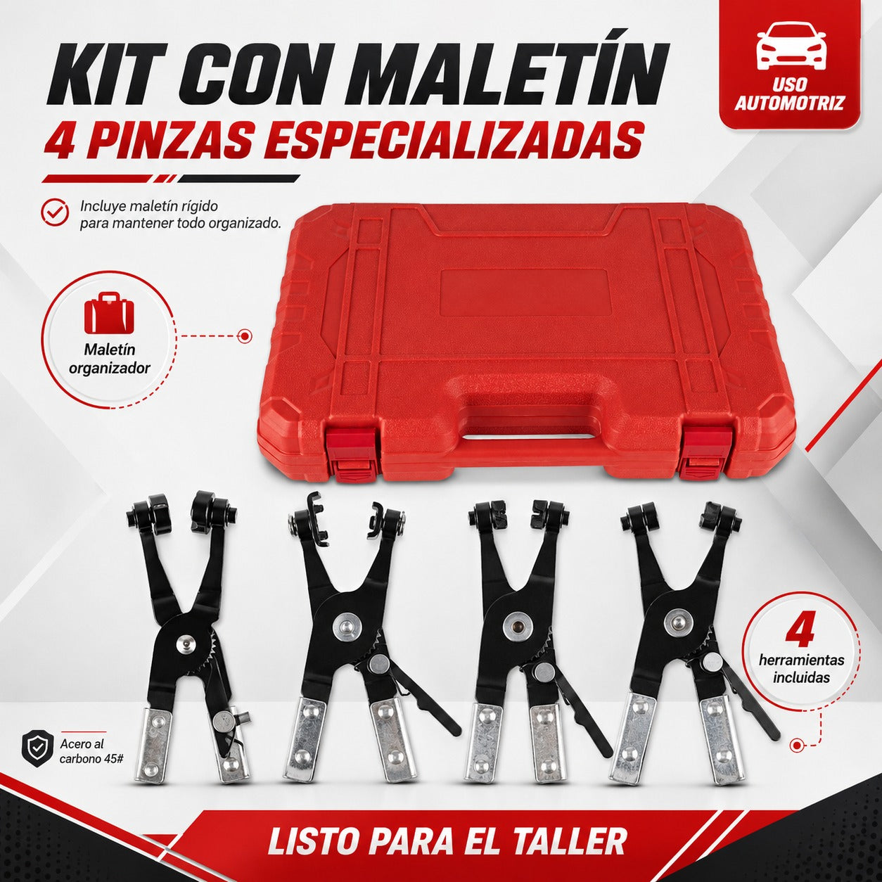 Kit de 9 Herramientas para Abrazaderas de Manguera Automotriz