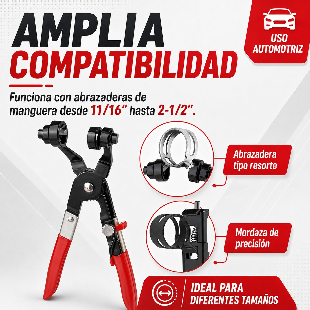 Kit de 9 Herramientas para Abrazaderas de Manguera Automotriz