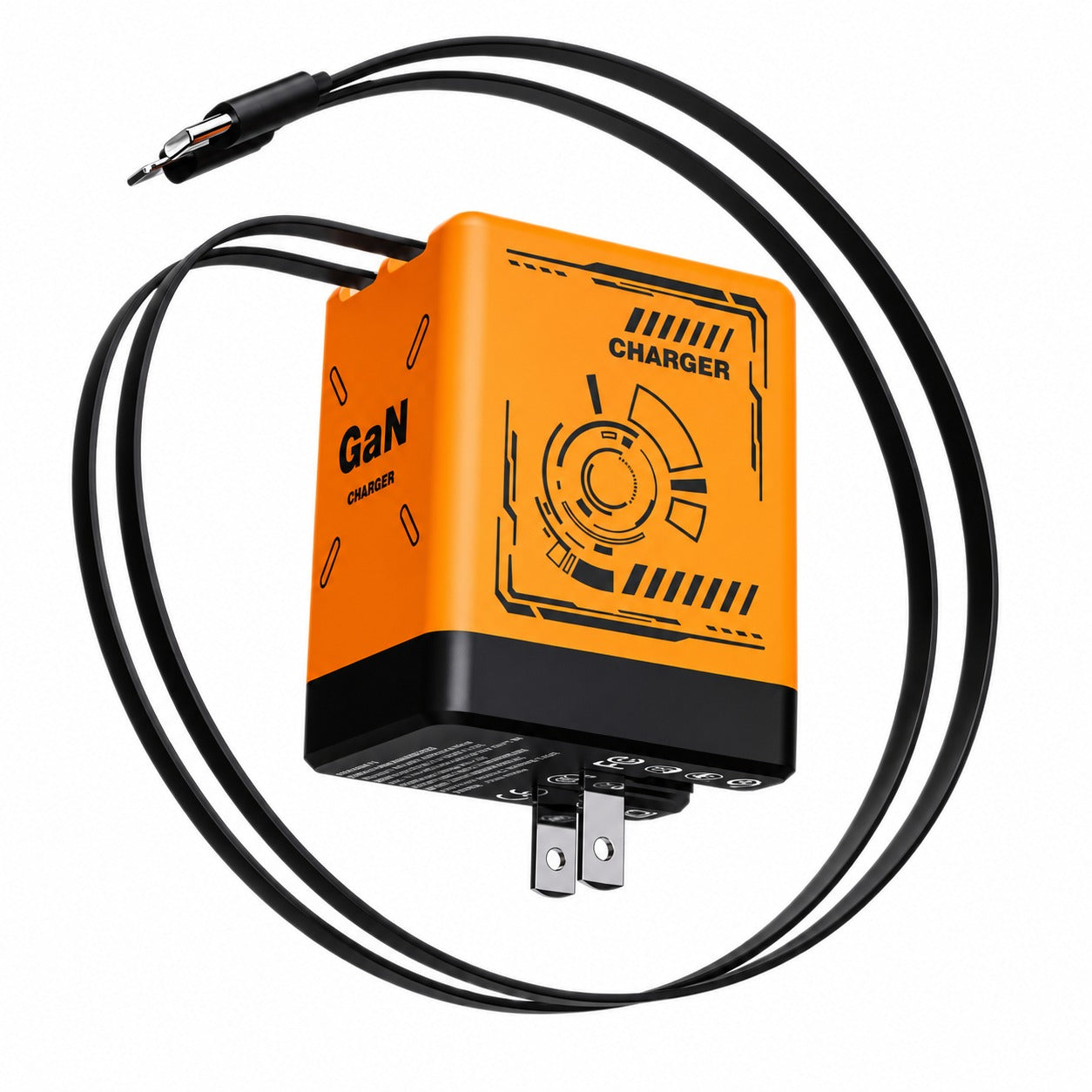 VoltGo™ — Cargador GaN 120W con Cables Retráctiles Integrados