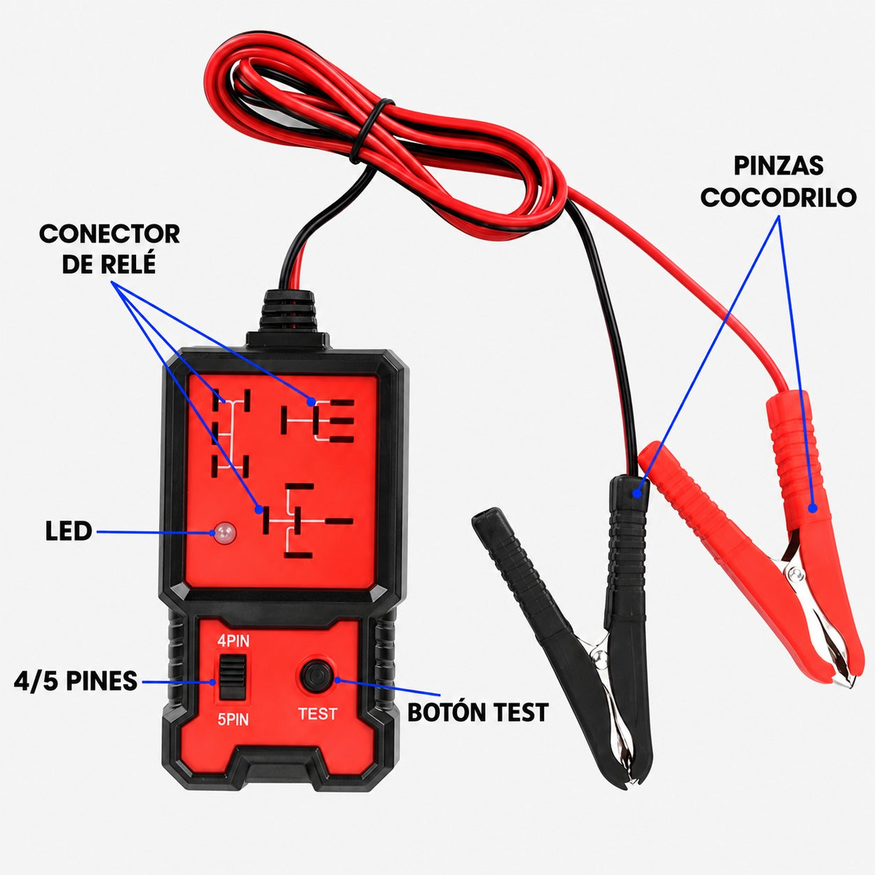 🔧 Probador de Relés Automotrices 4 y 5 Pines