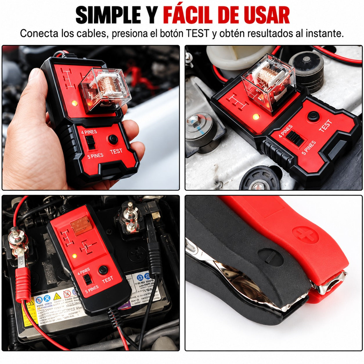 🔧 Probador de Relés Automotrices 4 y 5 Pines