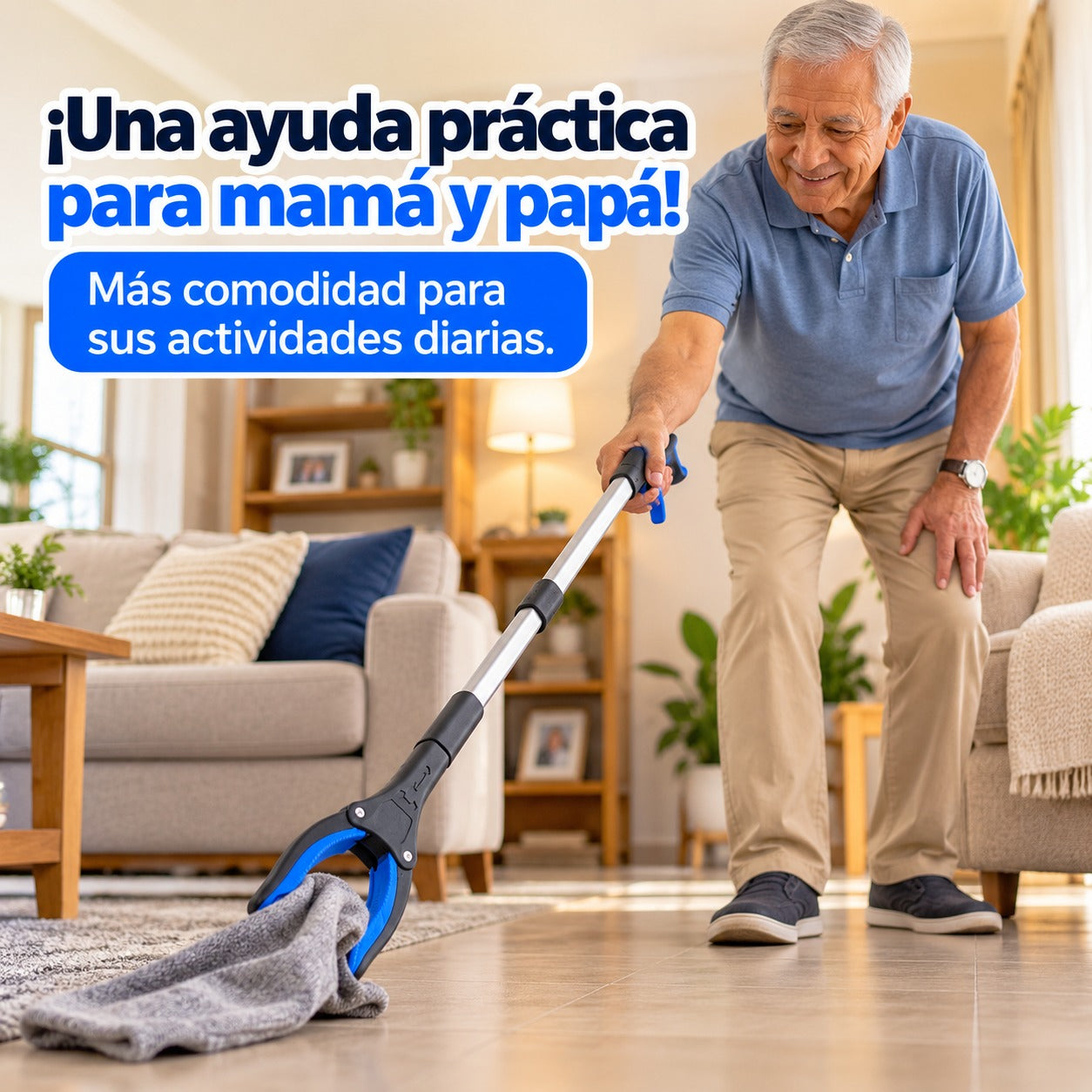 Pinza Recogedora Plegable de Largo Alcance