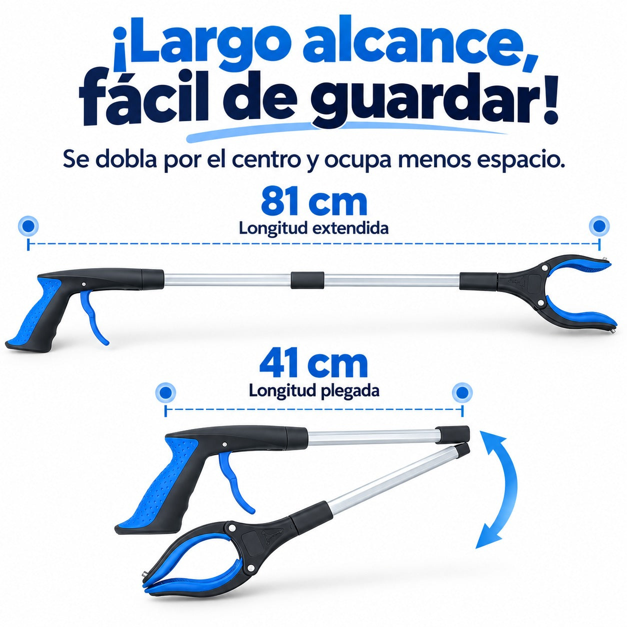 Pinza Recogedora Plegable de Largo Alcance
