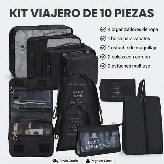 Kit Organizador de Maleta – Set de Viaje 10 Piezas