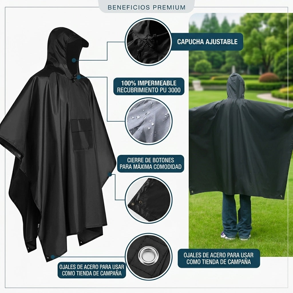 Carpa Poncho Lluvia Impermeable Unisex