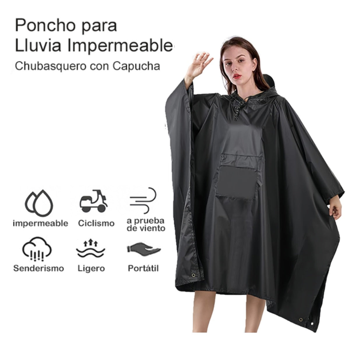 Carpa Poncho Lluvia Impermeable Unisex