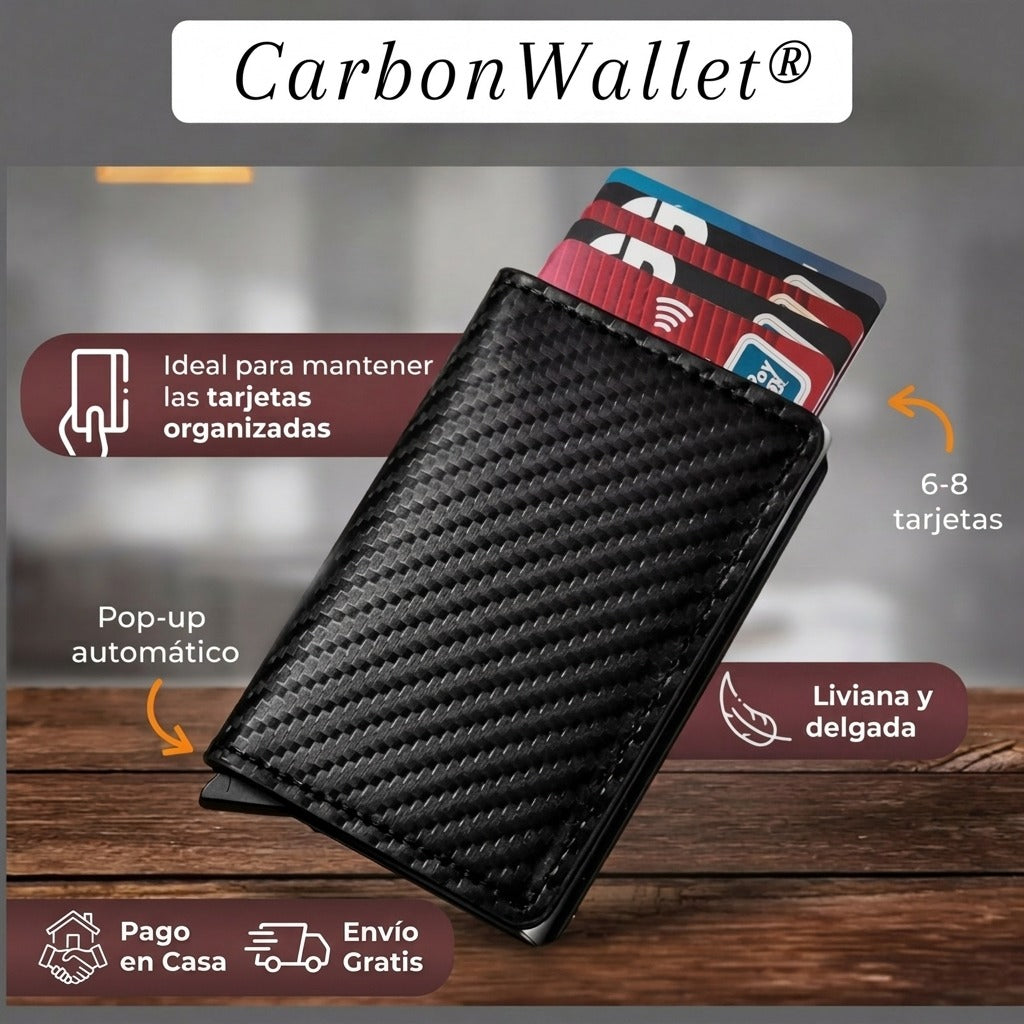 Billetera CarbonWallet® Antirrobo RFID 💳 🥷- Paga en Casa - Envío Gratis