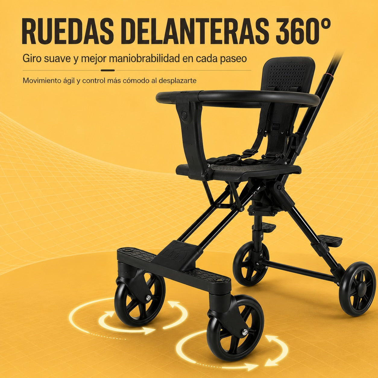 Coche Plegable 3 en 1 - Paseos más cómodos para tu bebé y más prácticos para ti