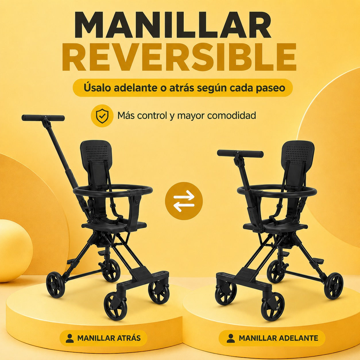 Coche Plegable 3 en 1 - Paseos más cómodos para tu bebé y más prácticos para ti