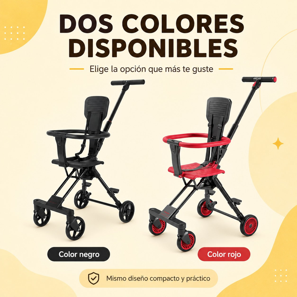 Coche Plegable 3 en 1 - Paseos más cómodos para tu bebé y más prácticos para ti