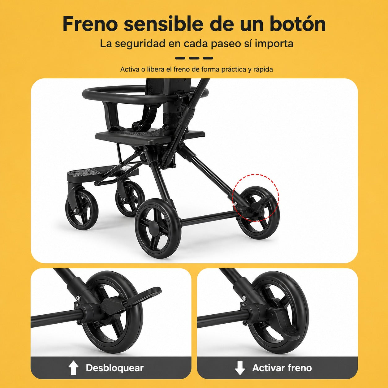Coche Plegable 3 en 1 - Paseos más cómodos para tu bebé y más prácticos para ti