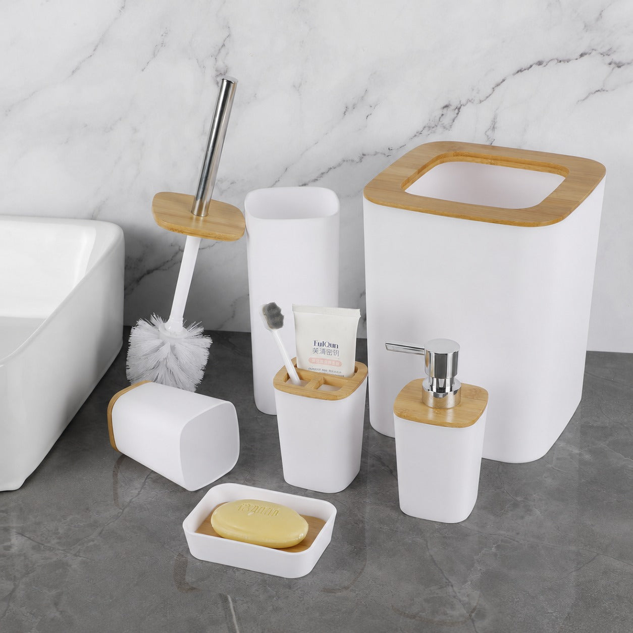 Set de Accesorios para Baño de 6 Piezas – Orden y Estilo en un Solo Diseño