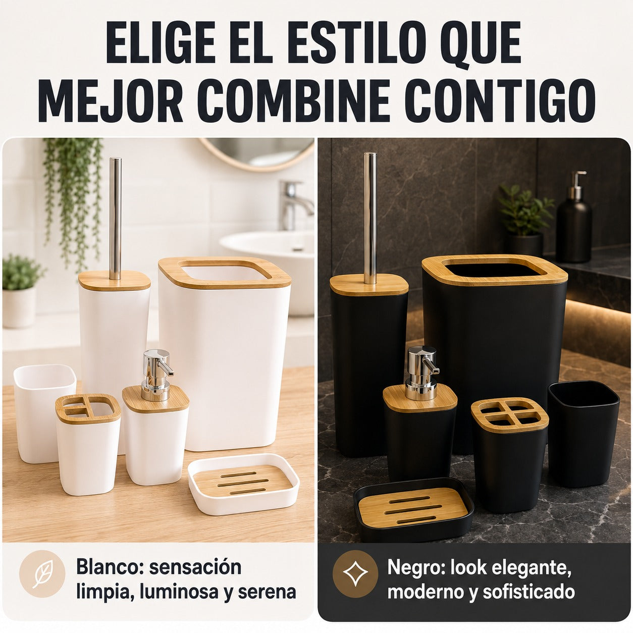 Set de Accesorios para Baño de 6 Piezas – Orden y Estilo en un Solo Diseño