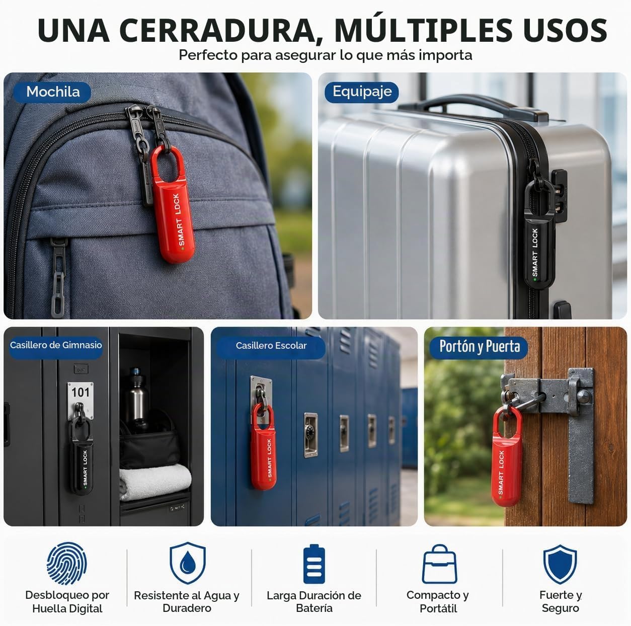 Candado Inteligente BioLock con Huella Digital - Lleva 2 unidades con SUPER DESCUENTO