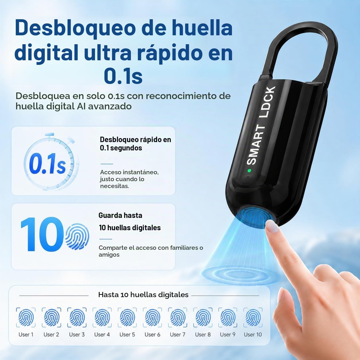 Candado Inteligente BioLock con Huella Digital - Lleva 2 unidades con SUPER DESCUENTO