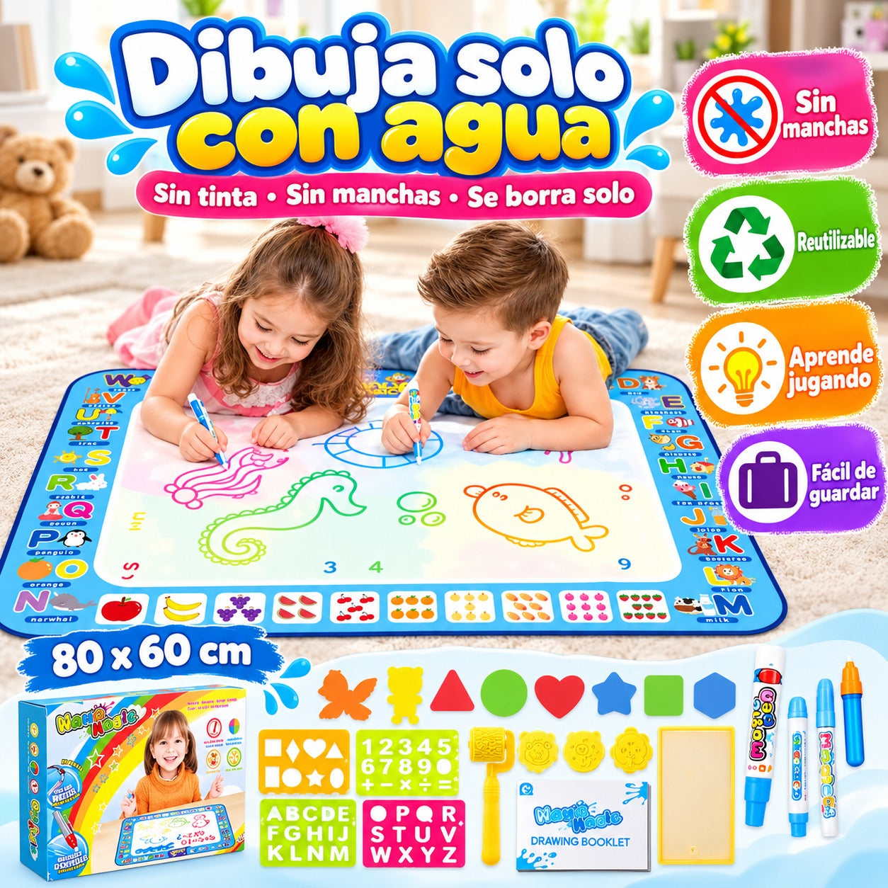 Tapete Mágico de Agua para Dibujar 80 × 60 cm