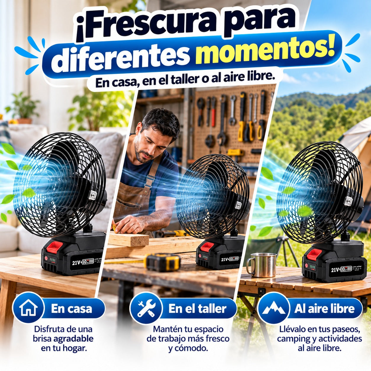 VENTILADOR RECARGABLE 21V