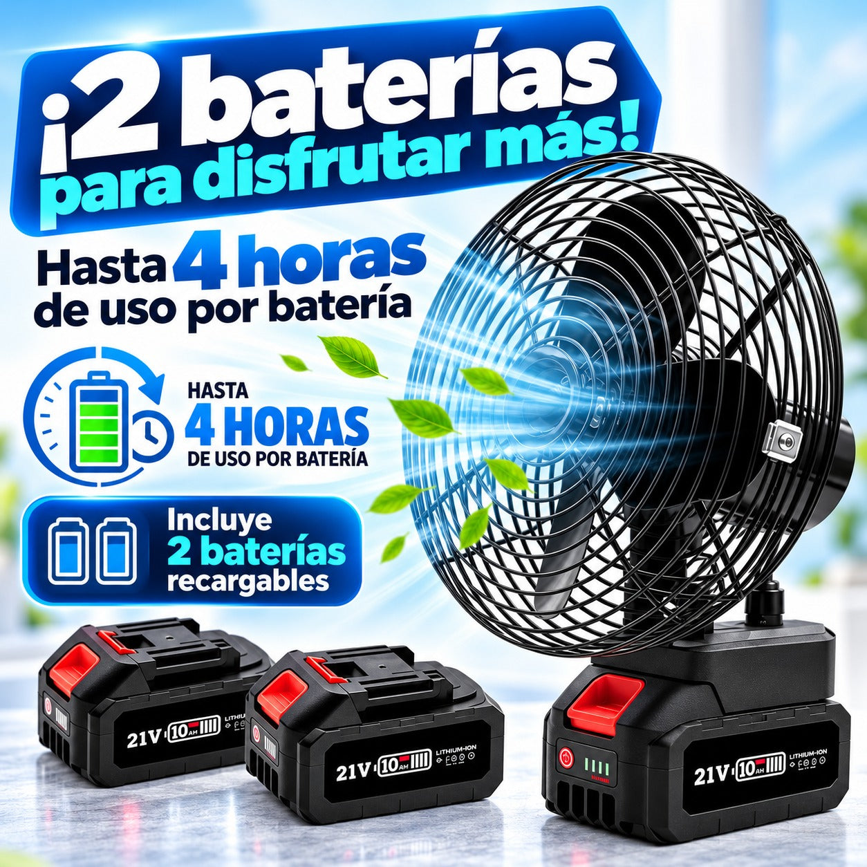 VENTILADOR RECARGABLE 21V