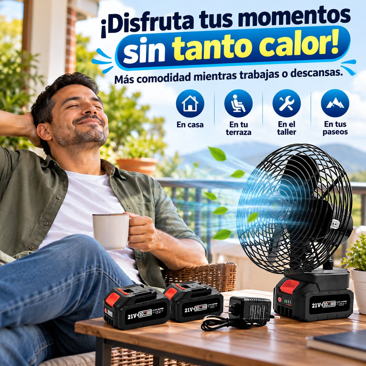 VENTILADOR RECARGABLE 21V